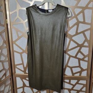 LE LIS Vegan Leather Green Dress